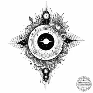 Tattoo sketch cosmic universe, tattoo flash s... - эскиз тату (№1756725813_0, 01.09.2025 11:23) — tattoo-photo.ru