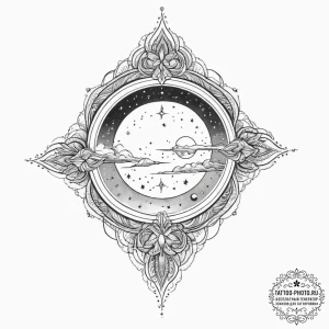 Tattoo sketch celestial sky, concept art for... - эскиз тату (№1756726205_0, 01.09.2025 11:30) — tattoo-photo.ru