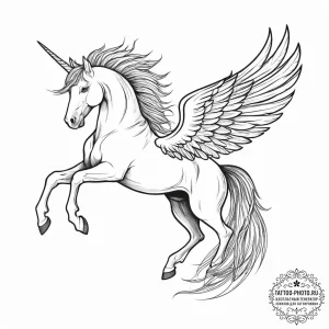 Tattoo sketch узор в виде пегаса, tattoo draw... - эскиз тату (№1756726795_0, 01.09.2025 11:39) — tattoo-photo.ru