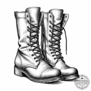 Tattoo sketch military boots - эскиз тату (№1756760824_0, 01.09.2025 21:07) — tattoo-photo.ru