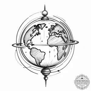Tattoo sketch celestial globe, artistic tatto... - эскиз тату (№1756766047_0, 01.09.2025 22:34) — tattoo-photo.ru