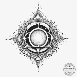 Tattoo sketch cosmic origin, artistic tattoo... - эскиз тату (№1756766839_0, 01.09.2025 22:47) — tattoo-photo.ru