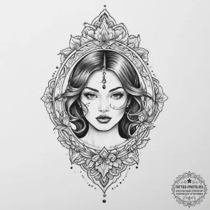 Tattoo sketch mirror, concept art for tattoo,... - эскиз тату (№1756770410_0, 01.09.2025 23:46) — tattoo-photo.ru
