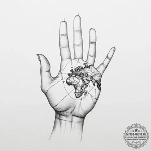 Tattoo sketch hands with a map, tattoo line a... - эскиз тату (№1756770605_0, 01.09.2025 23:50) — tattoo-photo.ru