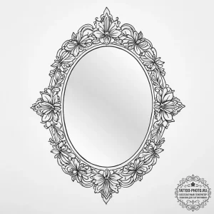 Tattoo sketch vintage mirror tattoo - эскиз тату (№1756771005_0, 01.09.2025 23:56) — tattoo-photo.ru