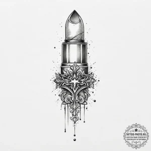 Tattoo sketch lipstick tattoo, ink illustrati... - эскиз тату (№1756771202_0, 02.09.2025 00:00) — tattoo-photo.ru