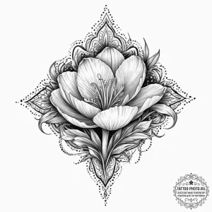 Tattoo sketch crocus, tattoo sketch design, o... - эскиз тату (№1756776682_0, 02.09.2025 01:31) — tattoo-photo.ru