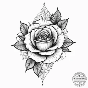 Tattoo sketch goth lace and rose, tattoo sket... - эскиз тату (№1756781418_0, 02.09.2025 02:50) — tattoo-photo.ru