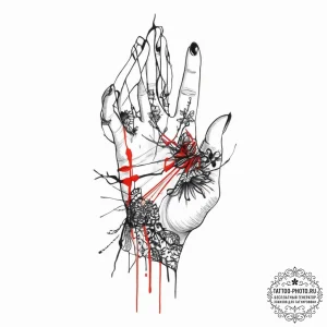 Tattoo sketch hands with a thread, tattoo lin... - эскиз тату (№1756782208_0, 02.09.2025 03:03) — tattoo-photo.ru