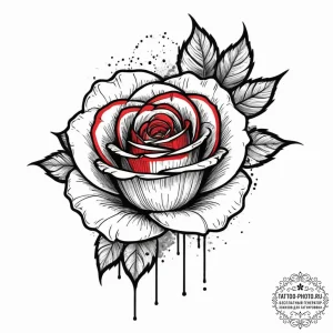 Tattoo sketch enchanted rose, tattoo line art... - эскиз тату (№1756782803_0, 02.09.2025 03:13) — tattoo-photo.ru