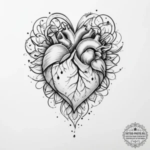 Tattoo sketch узор в виде сердца - эскиз тату (№1756783789_0, 02.09.2025 03:29) — tattoo-photo.ru