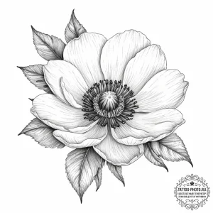 Tattoo sketch anemone flower - эскиз тату (№1756785379_0, 02.09.2025 03:56) — tattoo-photo.ru