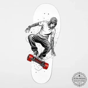 Tattoo sketch skater skateboard deck, artisti... - эскиз тату (№1756785981_0, 02.09.2025 04:06) — tattoo-photo.ru