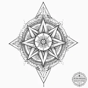 Tattoo sketch slavic star with a quote, tatto... - эскиз тату (№1756786573_0, 02.09.2025 04:16) — tattoo-photo.ru