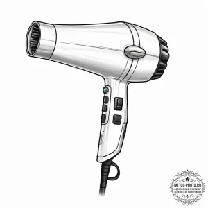 Tattoo sketch hair dryer - эскиз тату (№1756792171_0, 02.09.2025 05:49) — tattoo-photo.ru