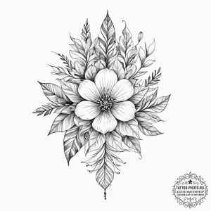 Tattoo sketch botanical ornament - эскиз тату (№1756799735_0, 02.09.2025 07:55) — tattoo-photo.ru