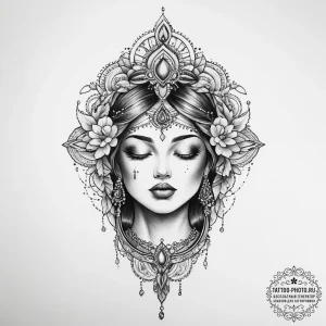Tattoo sketch divine narrative - эскиз тату (№1756799930_0, 02.09.2025 07:58) — tattoo-photo.ru