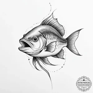 Tattoo sketch bluefish - эскиз тату (№1756800922_0, 02.09.2025 08:15) — tattoo-photo.ru