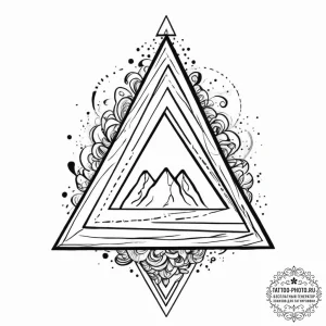 Tattoo sketch four elements in a triangle, in... - эскиз тату (№1756802693_0, 02.09.2025 08:44) — tattoo-photo.ru
