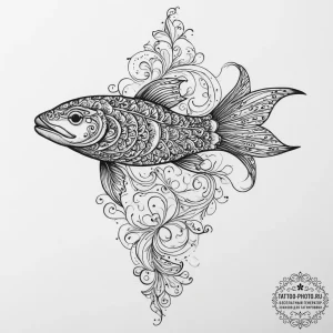 Tattoo sketch lungfish, artistic tattoo sketc... - эскиз тату (№1756805104_0, 02.09.2025 09:25) — tattoo-photo.ru