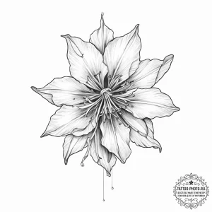 Tattoo sketch columbine flower - эскиз тату (№1756805497_0, 02.09.2025 09:31) — tattoo-photo.ru