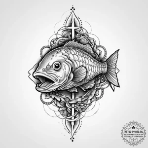 Tattoo sketch grouper, concept art for tattoo... - эскиз тату (№1756886928_0, 03.09.2025 08:08) — tattoo-photo.ru