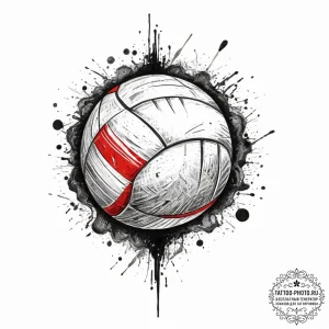 Tattoo sketch volleyball person serving a bal... - эскиз тату (№1756887712_0, 03.09.2025 08:21) — tattoo-photo.ru