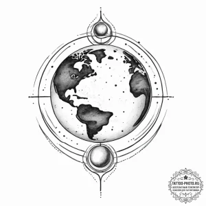 Tattoo sketch cosmic earth - эскиз тату (№1756888714_0, 03.09.2025 08:38) — tattoo-photo.ru