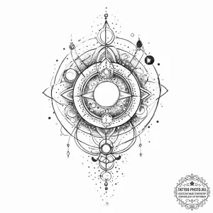 Tattoo sketch cosmic universe - эскиз тату (№1756889503_0, 03.09.2025 08:51) — tattoo-photo.ru