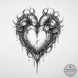 Tattoo sketch golem heart, tattoo sketch desi... - эскиз тату (№1756891682_0, 03.09.2025 09:28) — tattoo-photo.ru