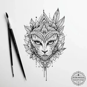 Tattoo sketch painting a paintbrush and a pal... - эскиз тату (№1756893249_0, 03.09.2025 09:54) — tattoo-photo.ru