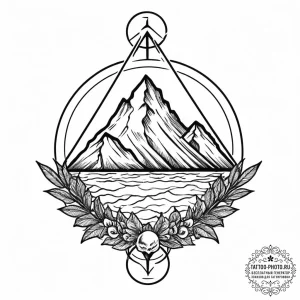 Tattoo sketch mountain, ink illustration for... - эскиз тату (№1756893834_0, 03.09.2025 10:03) — tattoo-photo.ru