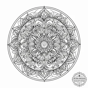 Tattoo sketch узор в виде штурвала - эскиз тату (№1756894418_0, 03.09.2025 10:13) — tattoo-photo.ru