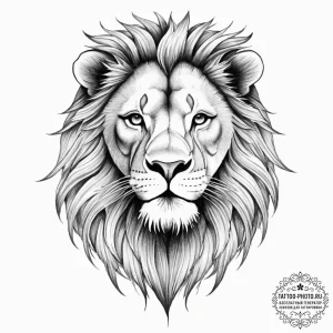 Tattoo sketch lion - эскиз тату (№1756895790_0, 03.09.2025 10:36) — tattoo-photo.ru