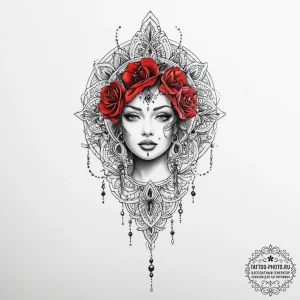 Tattoo sketch red - эскиз тату (№1756896380_0, 03.09.2025 10:46) — tattoo-photo.ru