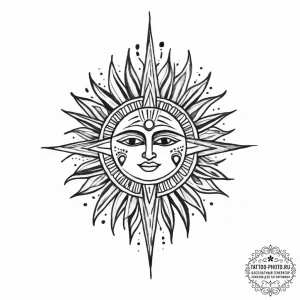 Tattoo sketch aztec sun stone, tattoo sketch... - эскиз тату (№1756900475_0, 03.09.2025 11:54) — tattoo-photo.ru
