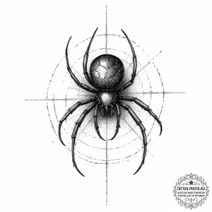 Tattoo sketch black widow spider, concept art... - эскиз тату (№1756903585_0, 03.09.2025 12:46) — tattoo-photo.ru