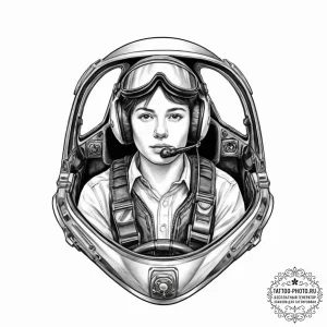 Tattoo sketch pilot in a cockpit - эскиз тату (№1756904749_0, 03.09.2025 13:05) — tattoo-photo.ru