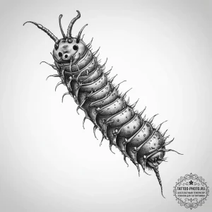 Tattoo sketch caterpillar, tattoo sketch desi... - эскиз тату (№1756906300_0, 03.09.2025 13:31) — tattoo-photo.ru