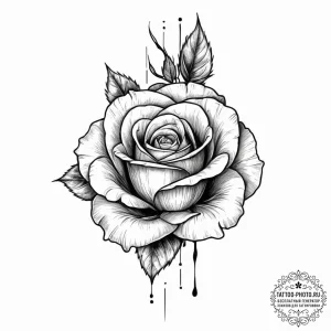 Tattoo sketch sensual lips with a rose, artis... - эскиз тату (№1756906688_0, 03.09.2025 13:38) — tattoo-photo.ru