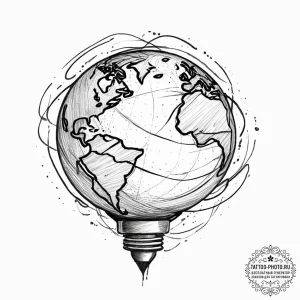 Tattoo sketch globe tattoo, tattoo flash shee... - эскиз тату (№1756908242_0, 03.09.2025 14:04) — tattoo-photo.ru