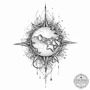 Tattoo sketch map tattoo, tattoo line art, on... - эскиз тату (№1756909215_0, 03.09.2025 14:20) — tattoo-photo.ru