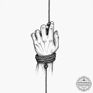 Tattoo sketch hands with a rope, tattoo drawi... - эскиз тату (№1756910410_0, 03.09.2025 14:40) — tattoo-photo.ru