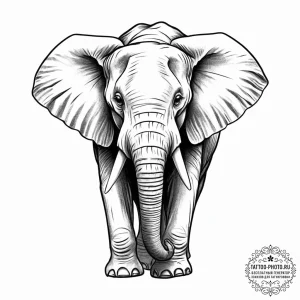 Tattoo sketch elephant, concept art for tatto... - эскиз тату (№1756910606_0, 03.09.2025 14:43) — tattoo-photo.ru