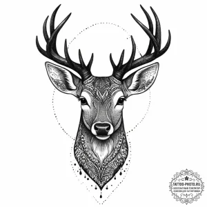 Tattoo sketch elegant doe tattoo, concept art... - эскиз тату (№1756911193_0, 03.09.2025 14:53) — tattoo-photo.ru