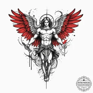 Tattoo sketch st. michael, tattoo drawing out... - эскиз тату (№1756911392_0, 03.09.2025 14:56) — tattoo-photo.ru