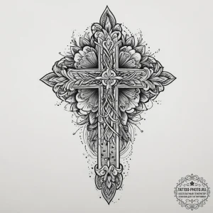 Tattoo sketch blessed ground, tattoo flash sh... - эскиз тату (№1756915253_0, 03.09.2025 16:00) — tattoo-photo.ru