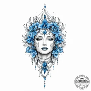 Tattoo sketch blue - эскиз тату (№1756916217_0, 03.09.2025 16:16) — tattoo-photo.ru