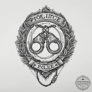 Tattoo sketch police officer handcuffs, tatto... - эскиз тату (№1756919741_0, 03.09.2025 17:15) — tattoo-photo.ru