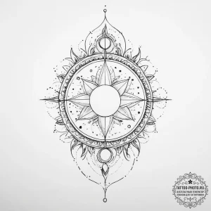 Tattoo sketch cosmic narrative - эскиз тату (№1756920522_0, 03.09.2025 17:28) — tattoo-photo.ru